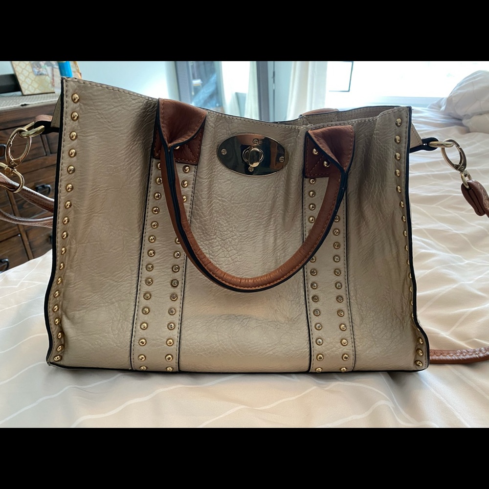 Black Rivet Leather Bag